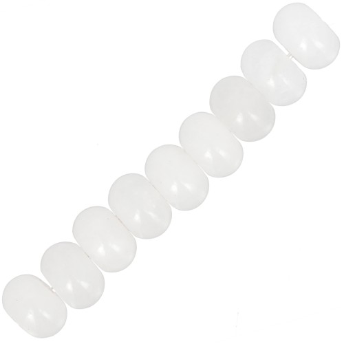 Cuentas arandalas Heishi 8x5 mm Gema de jade - Blanco x15