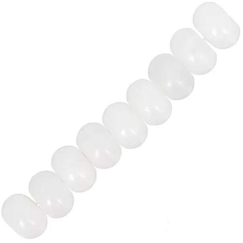 Cuentas arandalas Heishi 8x5 mm Gema de jade - Blanco x15