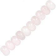Cuentas arandalas Heishi 8x5 mm gema - Cuarzo rosa x15|raw }}