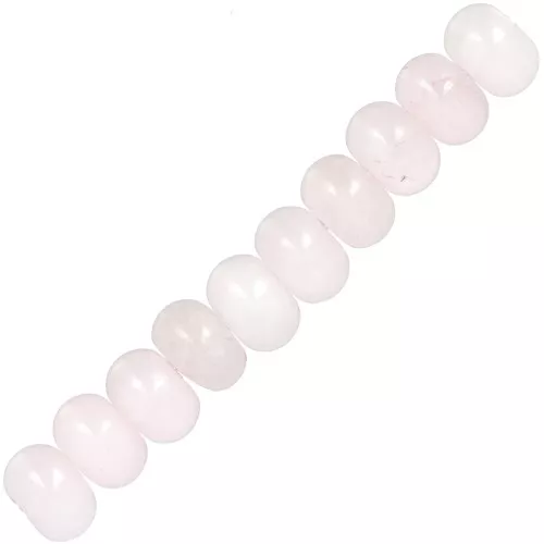 Cuentas arandalas Heishi 8x5 mm gema - Cuarzo rosa x15