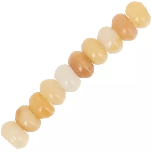 Cuentas arandalas Heishi 8x5 mm Piedra preciosa Jade teñido - Amarillo x15