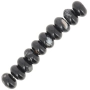 Cuentas arandalas Heishi 8x5 mm gema - Agata negra x15|raw }}