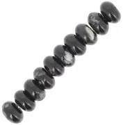 Agate - Perles rondelles Heishi 8x5 mm pierre gemme - Agate noire x15 Perles rondelles Heishi 8x5 mm pierre gemme - Agate noire x15