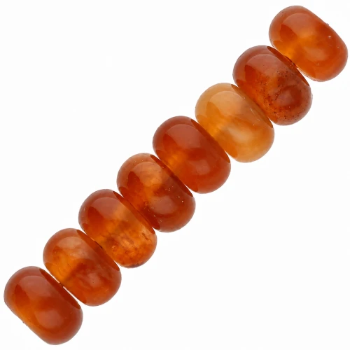Cuentas arandalas Heishi redondas de 8,5 x 5 mm de piedra preciosa - Ágata roja x15