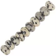 Jaspe - Perles rondelles Heishi 8x5 mm pierre gemme - Jaspe Dalmatien x15 Perles rondelles Heishi 8x5 mm pierre gemme - Jaspe Dalmatien x15