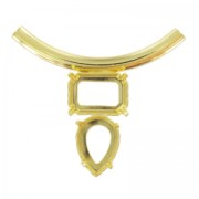 Colgante tubo engaste 4610 18x13 mm et 4320 13x18 mm dorado con oro fino x1|raw }}