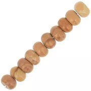 Jaspe - Perles rondelles Heishi 8x5 mm pierre gemme - Jaspe bois x15 Perles rondelles Heishi 8x5 mm pierre gemme - Jaspe bois x15