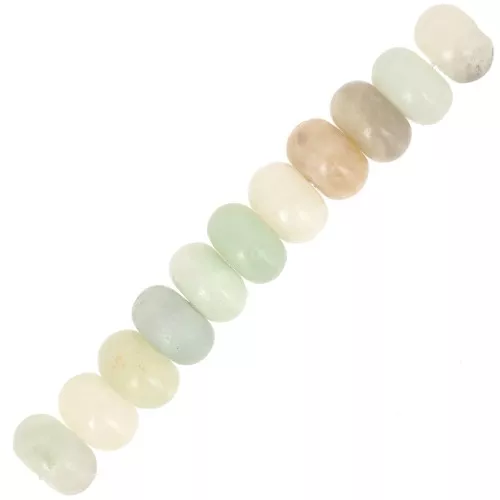 Cuentas arandalas Heishi 8x5 mm gema - Amazonita x15