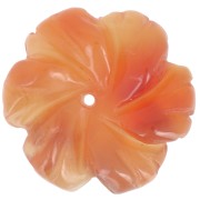 Colgante flor 20 mm - Agata Roja x1