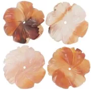 Colgante flor 20 mm - Agata Roja x1