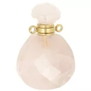 Colgante frasco de perfume gema 25x17 mm - Cuarzo Rosa x1