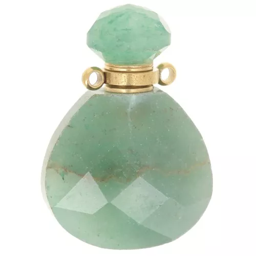 Colgante frasco de perfume gema 25x17 mm - Aventurina x1