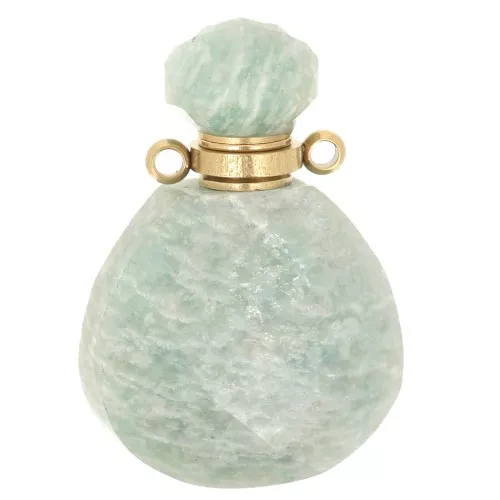 Colgante frasco de perfume gema 25x17 mm - Amazonita x1