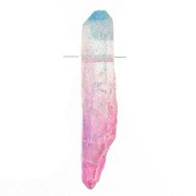 Colgante Punta de Cuarzo Tintado 15 - 25 mm - Tie and Dye - Azul - Rosa x1|raw }}