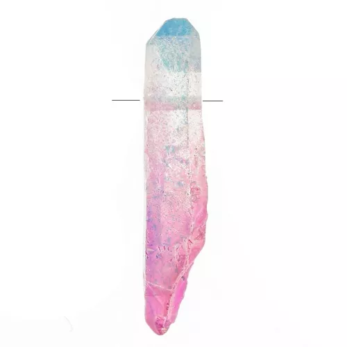 Colgante Punta de Cuarzo Tintado 15 - 25 mm - Tie and Dye - Azul - Rosa x1