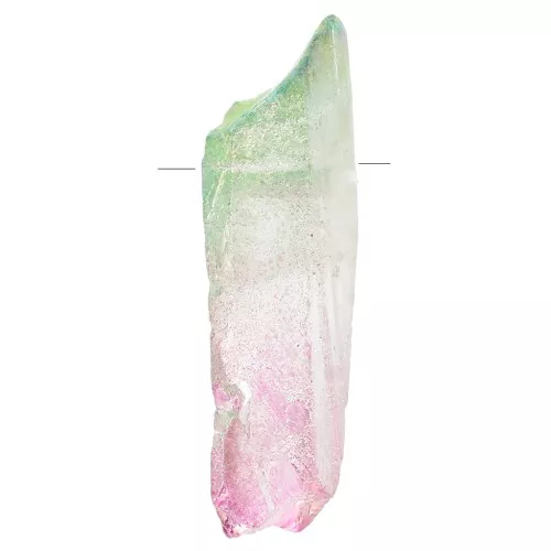 Colgante Punta de Cuarzo Tintado 15 - 25 mm - Tie and Dye - Verde - Rosa x1