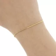 Cadena de malla serpentina de 1,2 mm - Acero inoxidable 316L dorado x50cm