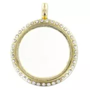 Colgante strass magnetizado personnalizable 37x30 mm dorado x1