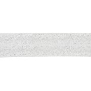 Cinta elástica plana 16 mm - Plateado brillo x1m