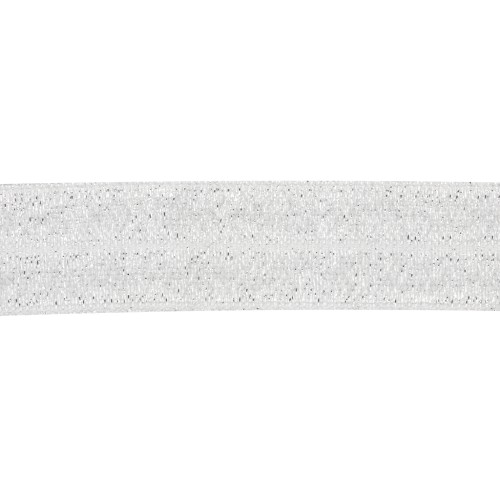 Cinta elástica plana 16 mm - Plateado brillo x1m