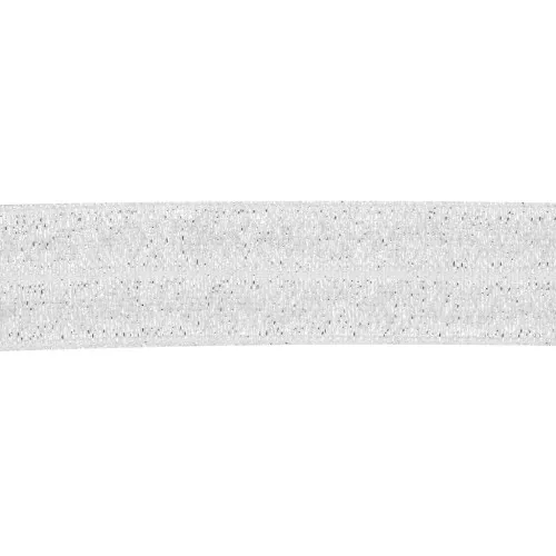 Cinta elástica plana 16 mm - Plateado brillo x1m