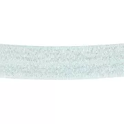 Plateado - Cinta elástica plana 16 mm - Azul claro purpurina x1m Cinta elástica plana 16 mm - Azul claro purpurina x1m