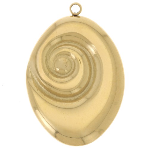 Colgante espiral oval 27x19 mm - Acero inoxidable 304L Dorado x1