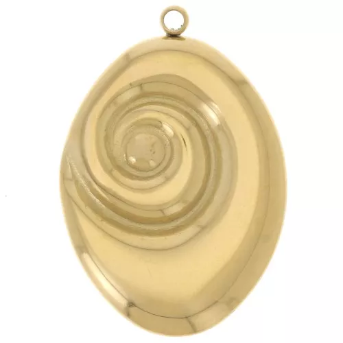 Colgante espiral oval 27x19 mm - Acero inoxidable 304L Dorado x1