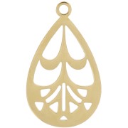 Colgante gota calada 20x12 mm - Acero inoxidable 316L Dorado x1|raw }}