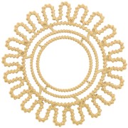 Colgante flor margarita 30 mm efecto trenzado - Acero inoxidable 316L dorado x1|raw }}