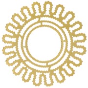 Colgante flor margarita 30 mm efecto trenzado - Acero inoxidable 316L dorado x1