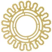 Colgante flor margarita 30 mm efecto trenzado - Acero inoxidable 316L dorado x1