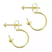 Pendientes dobles para decorar dorado x2