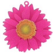 Colgante flor margarita acrílico 3D 41 mm - purpurina fucsia x1|raw }}