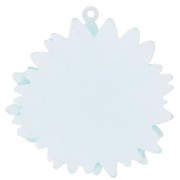 Colgante 3D acrílico flor margarita 41 mm - Azul claro purpurina x1