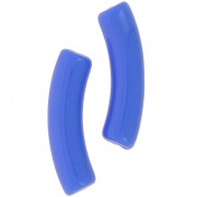 Perlas de tubo curvado 32x8 mm en acrílico opaco - Azul celeste x6