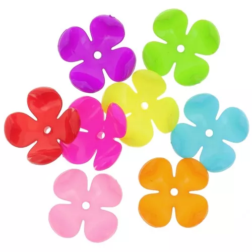 Cuentas acrílicas surtidas flor 26 mm - Multicolor x20