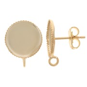 Ganchos pendientes para cabujón placa posterior 12mm - parte posterior abierta - Dorado x2|raw }}