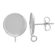 Ganchos pendientes para cabujón dorso plano 12 mm - anilla abierta - Plateado x2|raw }}