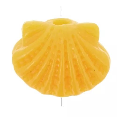Perla de concha de plástico 9x11,5 mm - Mostaza x1