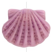 Cuentas de concha de plástico de 9,5 x 11,5 mm - Lila x1