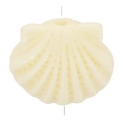 Cuenta de concha de plástico 9x11,5 mm - Marfil x1