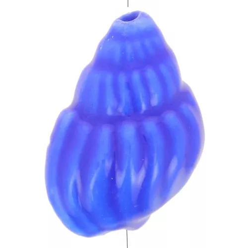 Cuenta de cerámica de concha 21x13 mm - Azul real x1