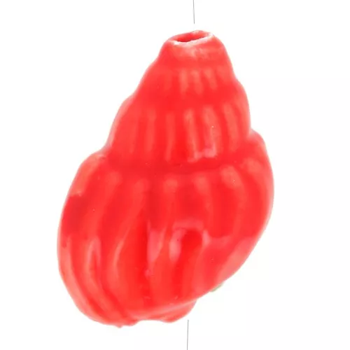 Cuenta de cerámica de concha 21x13 mm - Roja x1