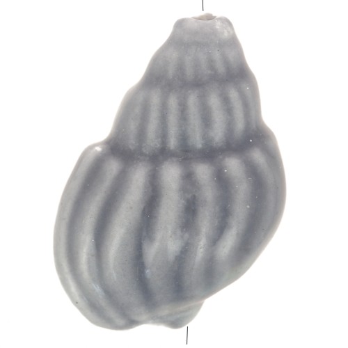 Cuenta de cerámica de concha 21x13 mm - Gris oscuro x1