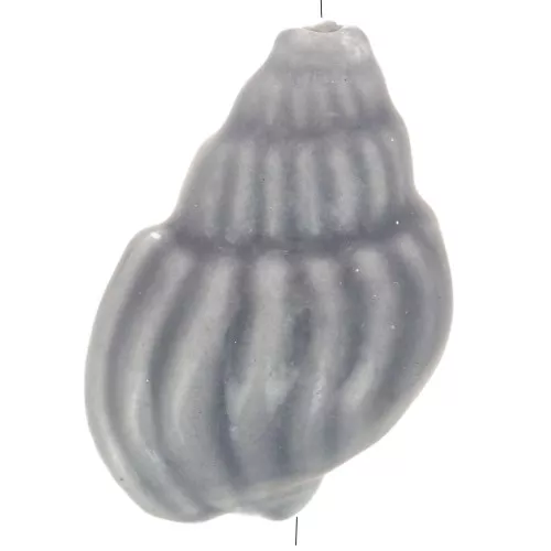 Cuenta de cerámica de concha 21x13 mm - Gris oscuro x1