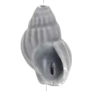 Cuenta de cerámica de concha 21x13 mm - Gris oscuro x1