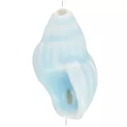 Cuenta de cerámica de concha 21x14 mm - Azul claro x1