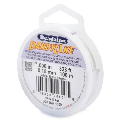 Hilo nilón trenzado Dandyline 0.15 mm Blanco x100m