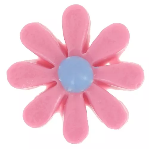 Cabujón flor resina 16 mm - Rosa - Azul x1